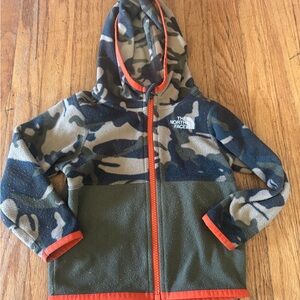 The North Face Camo Sweatshirt Green and Orange